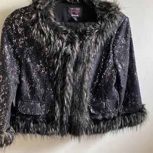 Giambattista Valli for impulse fur and sequin coat size xs